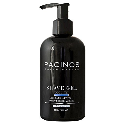 Pacinos Shave Gel - Cooling Aloe Vera Formula, Prevents Irritation, All Hair Types - 8 fl. oz.