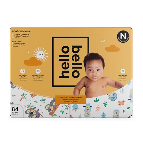 Hello Bello Diapers - Hypoallergenic, Soft Feel, Adorable Woodland & Koala Designs - 84 Count