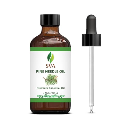 SVA Pine Needle Essential Oil - 100% Natural for Aromatherapy, Skin & Hair Care - 4 Fl Oz