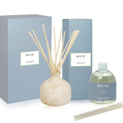 BLUEME Aromatherapy Diffuser Bundle - Luxury Rose & Ivy Scents, Refillable 16.91 Fl Oz