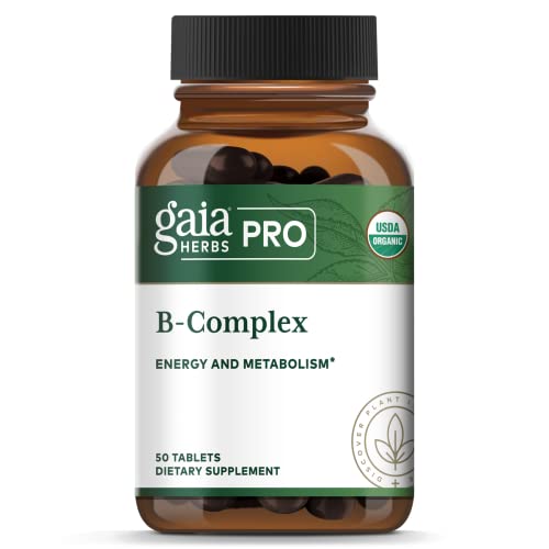 Gaia Herbs Pro Organic B-Complex - Supports Heart, Nerves & Energy - 50 Vegan Tablets