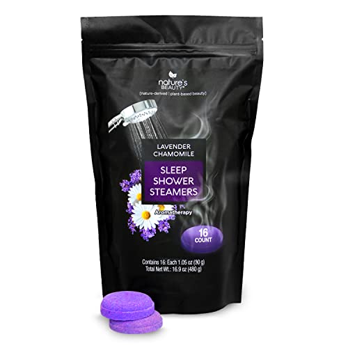 Nature's Beauty Lavender Chamomile Sleep Shower Steamers - Mood Boosting, Vegan - 16 ct