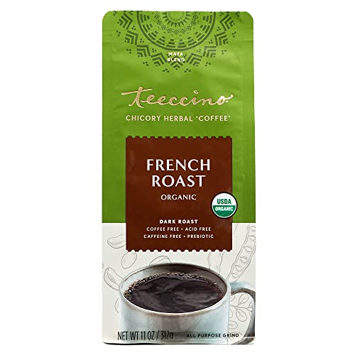 Teeccino Maya Herbal Coffee - Bold Flavor, Caffeine-Free, Prebiotic Fiber - 11oz