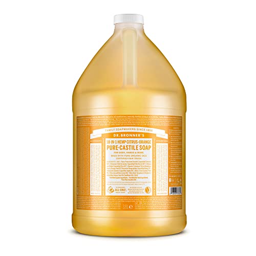 Dr. Bronner's Organic Citrus Liquid Castile Soap - Fair Trade, USDA Organic - 128oz