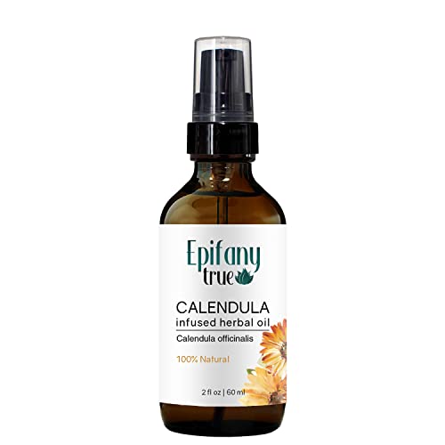 Epifany True Calendula Body Oil - Soothing Moisturizer for Sensitive Skin, 100% Natural - 2oz