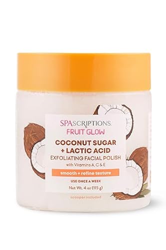 Spascriptions Coconut Sugar Exfoliator - Smooths Skin, Hydrates with Vitamins A, C & E - 4oz