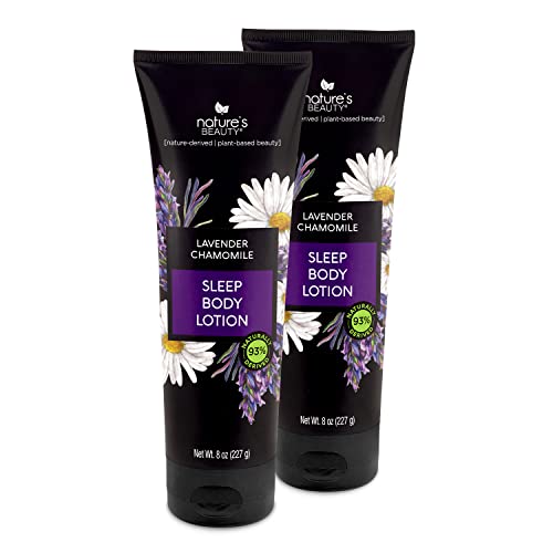 Nature's Beauty Lavender Chamomile Body Lotion - Nourishing, Calming - 8oz (2 Pack)