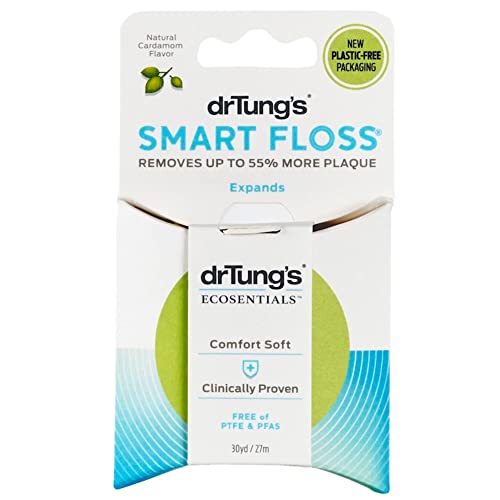 DrTung's Dental Floss - Natural Cardamom Flavor, Gentle on Gums, BPA & PFAS Free - Pack of 4