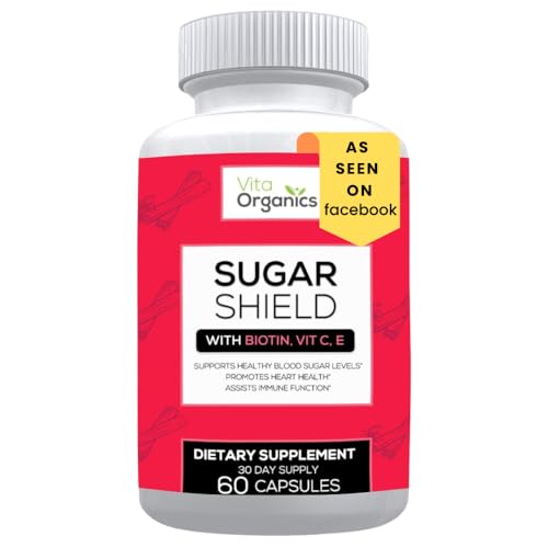 Vita Organics Sugar Shield - Advanced Support for Healthy Glucose & Heart - 60 Veggie Capsules