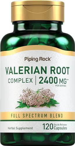 Piping Rock Valerian Root Capsules - Supports Relaxation, Non-GMO, Gluten Free - 2400 mg, 120 Count