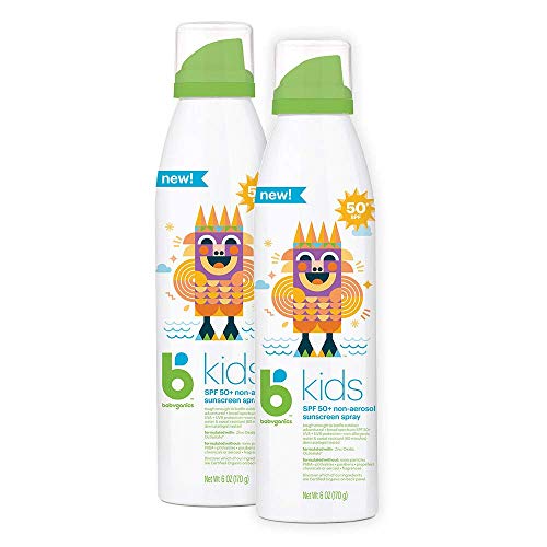 Babyganics SPF 50 Kids Sunscreen Spray - Broad Spectrum Protection, Non-Allergenic - 6oz (Pack of 2)