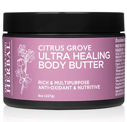 Ora's Amazing Herbal Body Butter - Deeply Moisturizing, Vegan, Citrus Grove Scent - 8oz