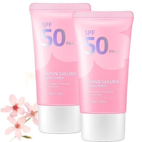 Sakura Sunscreen - Broad-Spectrum SPF 50, Moisturizing, Lightweight & Waterproof - 2PC