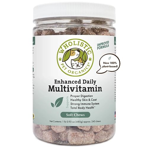 Wholistic Pet Organics Dog Supplement - Daily Multivitamin, Probiotics & Immune Support - 240 Count