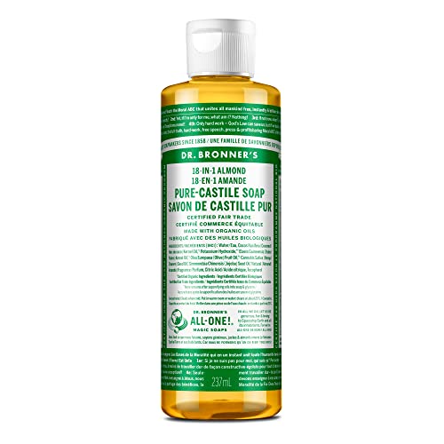 Dr. Bronner's Pure-Castile Liquid Soap - Made with Organic Oils, Vegan, 18-in-1 Uses - 8oz