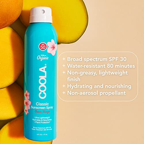 COOLA Organic Sunscreen SPF 50 - Fast Absorbing, Antioxidant-Rich, Guava Mango - 6 Fl Oz