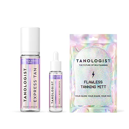 Tanologist Complete Kit - Hydrating Self Tanner with Flawless Finish, Vegan - Dark, 200ml