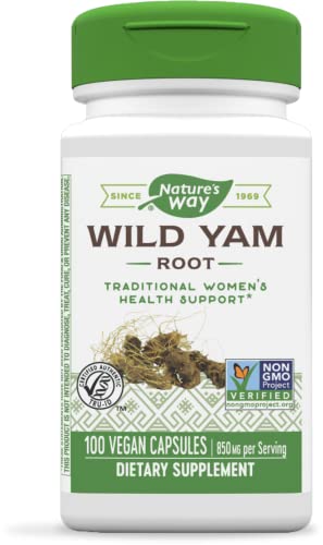 Nature's Way Wild Yam Root - Supports Women's Health & Digestive Comfort - 850mg, 100 Vegan Caps