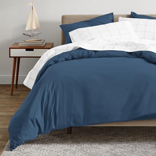 Bare Home Organic Cotton Sateen Duvet Cover Set - Durable, Breathable, GOTS Certified - Full/Queen