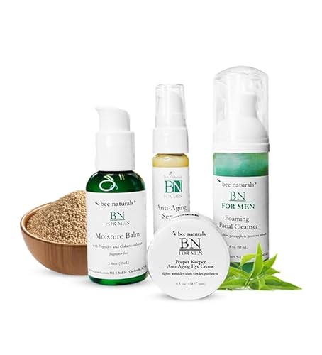Bee Naturals Men's Grooming Set - Cleanse, Hydrate, Moisturize, Cruelty-Free - Travel Size