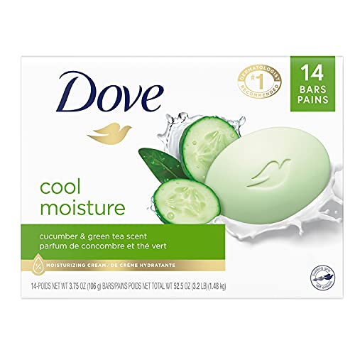 Dove Skin Care Beauty Bar - Hydrating Cucumber & Green Tea, Dermatologist Recommended - 14 Bars