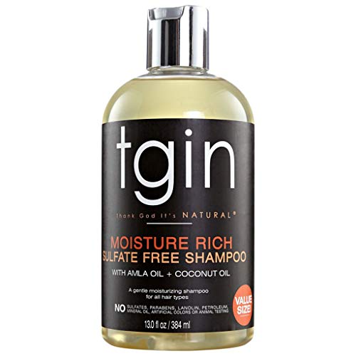tgin Moisture Rich Shampoo - Gentle Clean, Pro Vitamin B5 for Soft, Healthy Curls - 13oz