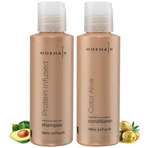 MOEHAIR Travel Hair Care Set - Frizz Control, Color Preservation, Paraben & Sulfate Free - 3.4oz