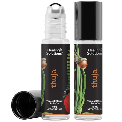 Healing Solutions Thuja Essential Oil Roll-On Set - Soothing Aroma, USDA Certified - 2 Pack