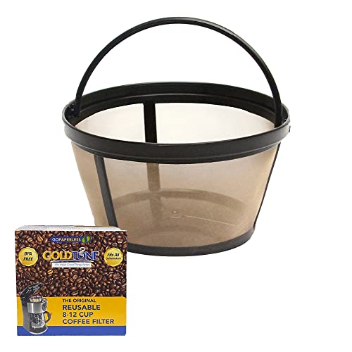 GOLDTONE Reusable Coffee Filter - Full Flavor, BPA-Free, Easy to Clean - Fits 8-12 Cup Makers