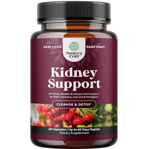 Kidney Support Cranberry Pills - Detox & Repair with Herbal Ingredients, Non-GMO, Vegan - 60ct