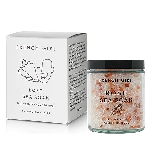 French Girl Rose Bath Salts - Soothing Epsom & Dead Sea Salt, Vegan, 10oz