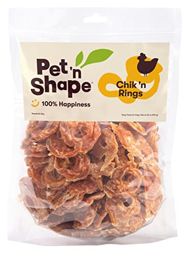 Pet 'n Shape Chik 'n Rings - Natural Chicken Breast Jerky, Grain-Free Treats for Dogs - 2lb