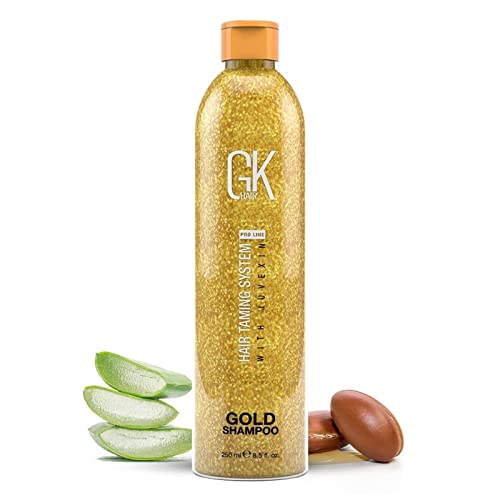 GK HAIR Gold Shampoo - Moisturizes, Restores Shine, Natural Oils, Floral Scent - 8.5 Fl Oz