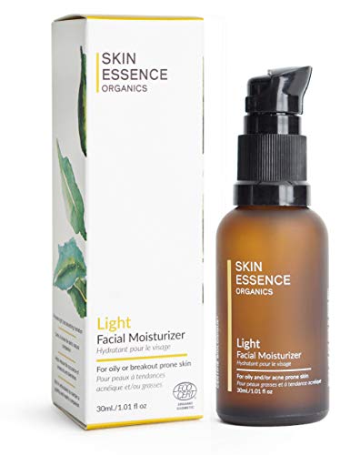 Skin Essence Organics Facial Moisturizer - Light Hydration for Oily Skin, Certified Organic - 50ml