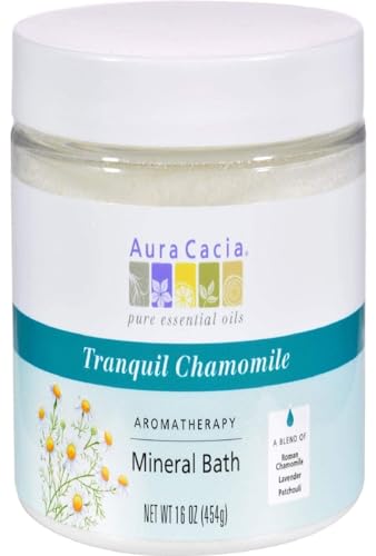 Aura Cacia Bath Soak & Bubble Bath - Soothing Chamomile, Mineral Rich, 16oz Jar