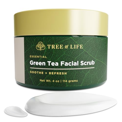 Tree of Life Facial Scrub - Exfoliating with Antioxidants, Green & White Tea Extract - 4 Oz