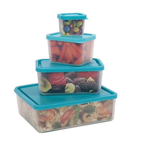 Reusable Lunch Containers - Meal Prep, Leak Proof, Microwave Safe, BPA Free - Set of 4