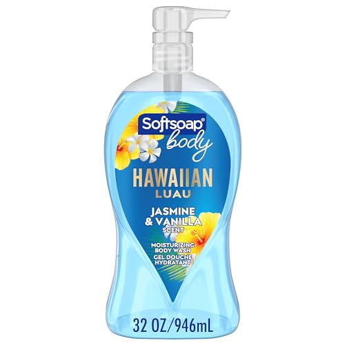 Softsoap Body Wash - Moisturizing Jasmine & Vanilla, Biodegradable Ingredients - 32oz Pump