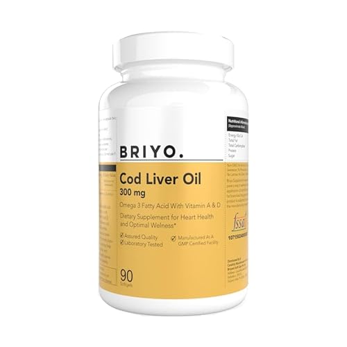 Sheltr Cod Liver Oil - Supports Heart & Brain Health, Rich in Omega-3s & Vitamins A&D - 90 Softgels