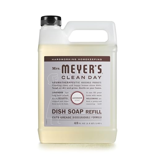 Mrs. Meyer's Liquid Dish Soap Refill - Plant-Derived, Lavender Scent, Biodegradable - 48 fl. oz