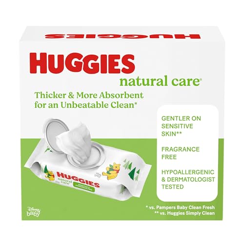 Huggies Natural Care Sensitive Baby Wipes - Hypoallergenic, 99% Purified Water - 12 Packs