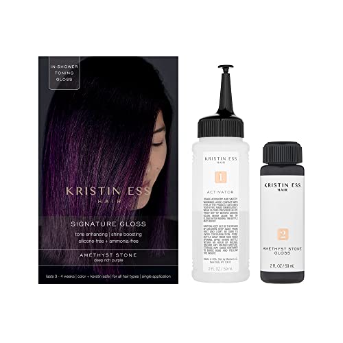 Kristin Ess Hair Gloss - Boosts Vibrancy & Shine, Deep Purple Tones - 3-4 Weeks Lasting