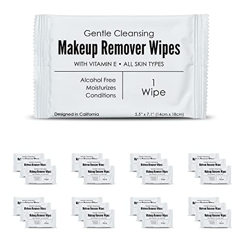 World Amenities Makeup Remover Wipes - Gentle Cleansing, Alcohol-Free, Vitamin E - 50 Count