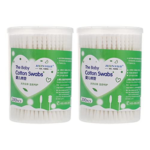 Gentle Baby Cotton Swabs - Safe Ear Cleaning, Flexible Design, Organic Cotton - 2 Boxes