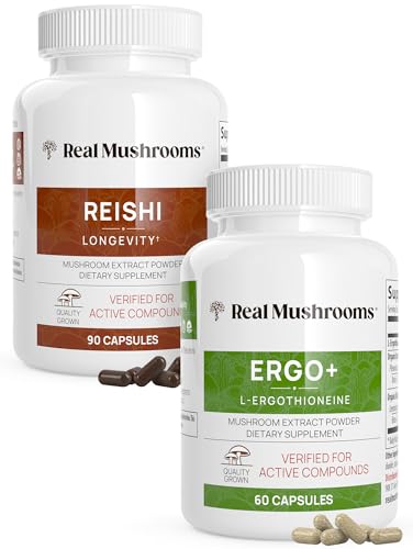 Real Mushrooms Mushroom Supplement Bundle - Longevity & Relaxation Support, Vegan - 150ct