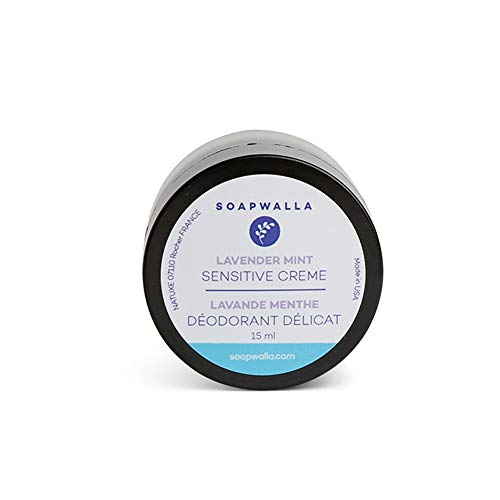 Soapwalla Deodorant Cream - Odor Protection, Moisture Absorbent, Lavender Mint - 0.5 oz Travel Size