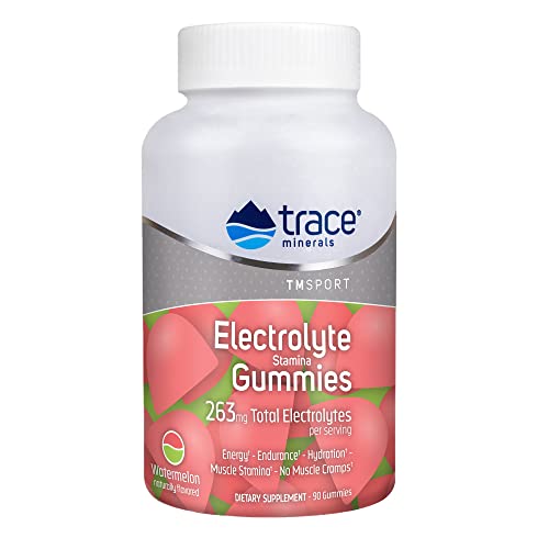 Trace Minerals Electrolyte Gummies - Boost Energy, Hydration & Muscle Stamina - Watermelon, 90 Count