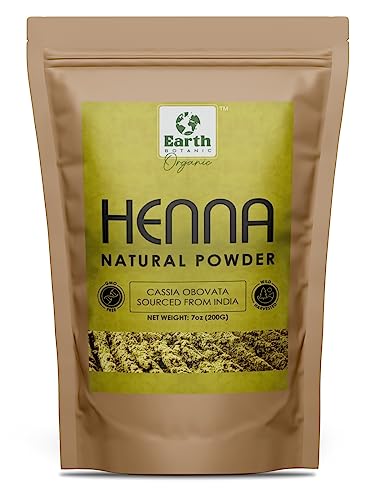 Earth BOTANIC Organic Henna Powder - 100% Pure Red Color, GMO-Free Ingredients - 7oz