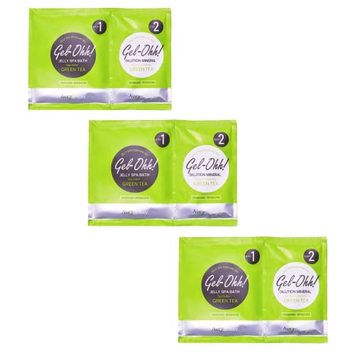 AvryBeauty Gel-Ohh Jelly Spa Bath - Antioxidant Foot & Hand Soak, Green Tea Aroma - 3 Pack