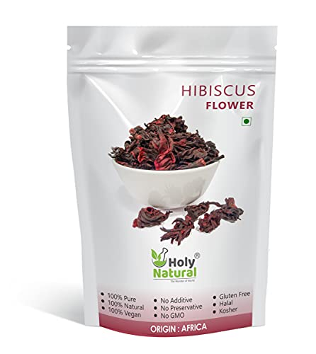 Holy Natural Hibiscus Flower - Supports Healthy Skin, Rich in Vitamins, 200g Edible Grade